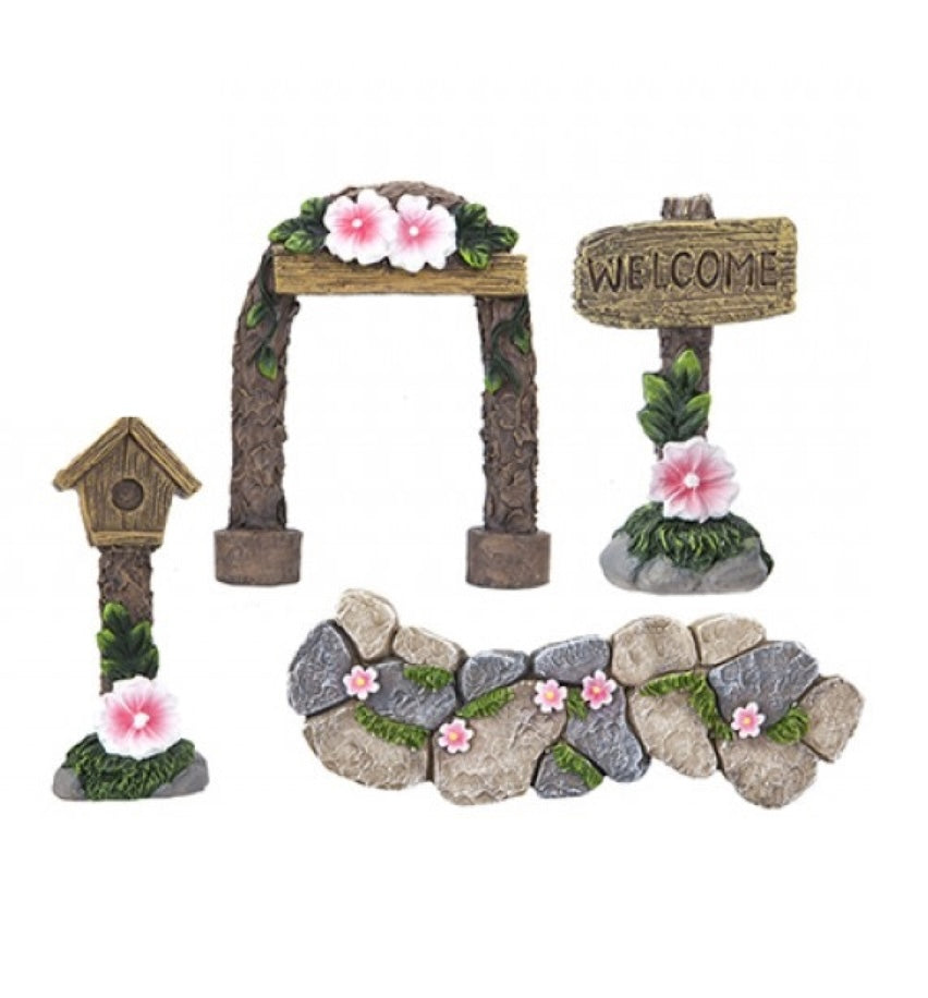 Secret Fairy Garden Woodland 4 Piece Garden Path Set