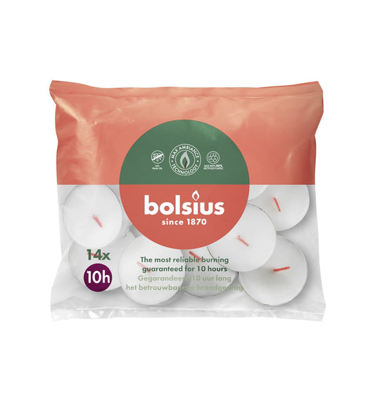 Bolsius Maxi Tealights - White (14 Pack)