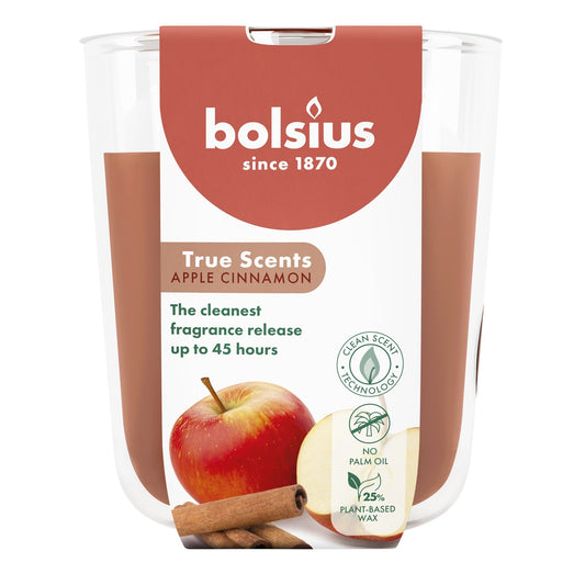 Bolsius True Scents Fragrance Large Candle Glass - Apple Cinnamon