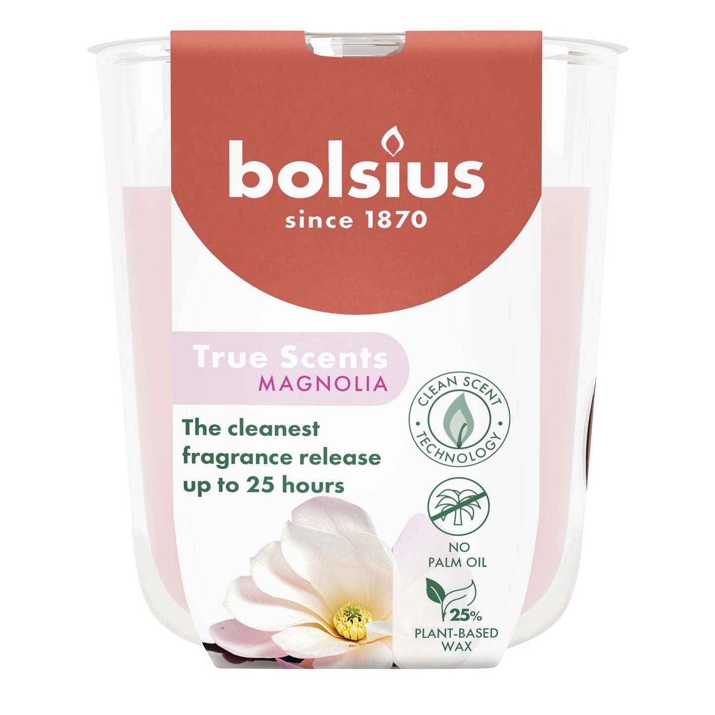 Bolsius True Scents Fragrance Small Candle Glass- Magnolia