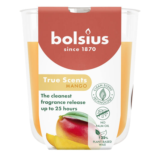 Bolsius True Scents Fragrance Small Candle Glass- Mango