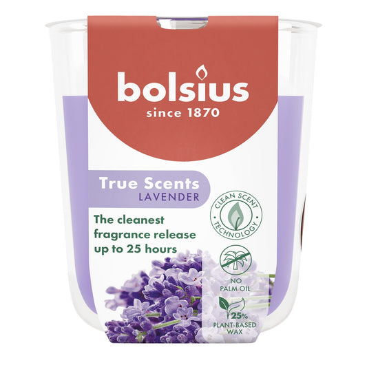 Bolsius True Scents Fragrance Small Candle Glass- Lavender