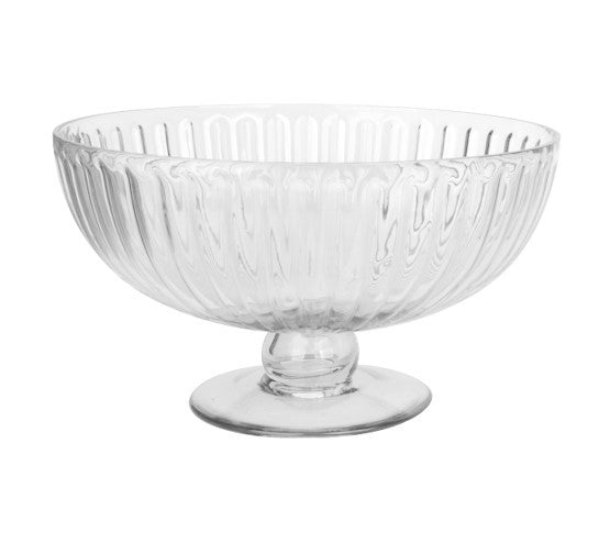 Clear Rochelle Round Stemmed Glass Bowl (16cm)