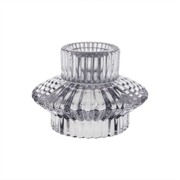 Clear Imogen Dual Glass Candle Holder (5cm)