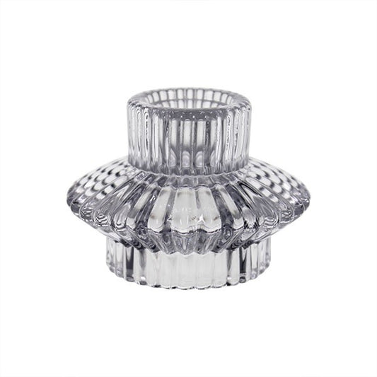 Clear Imogen Dual Glass Candle Holder (5cm)