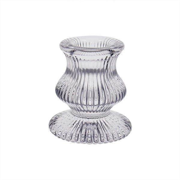 Clear Eliza Glass Taper Candle Holder (6cm)