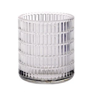 Clear Nancy Textured Glass Tealight Holder (9cm)