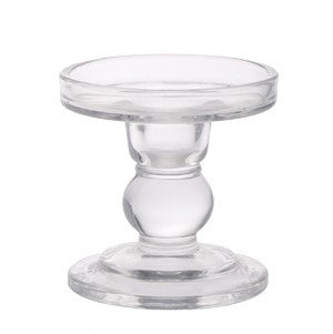 Clear Zara Pillar Glass Candle Holder  (8.7cm)