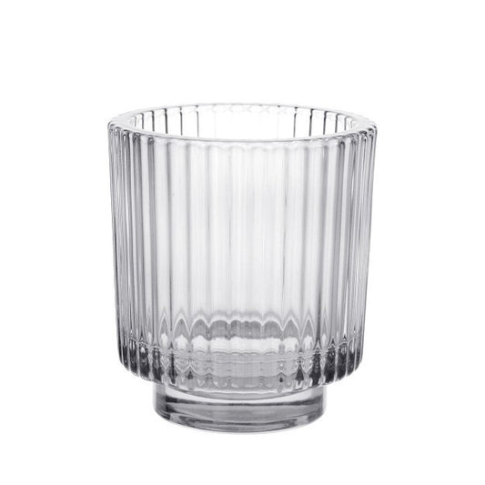 Clear Margot Stepped Glass Tealight Holder (10cm)