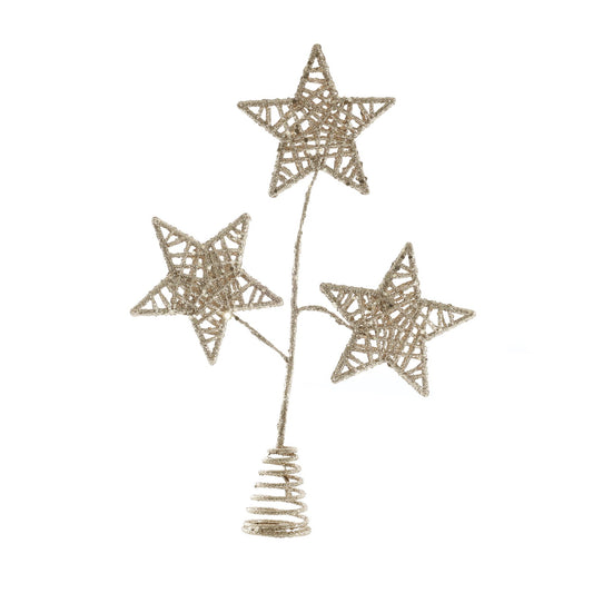 Star x 3 Tree Topper - Gold (30cm)