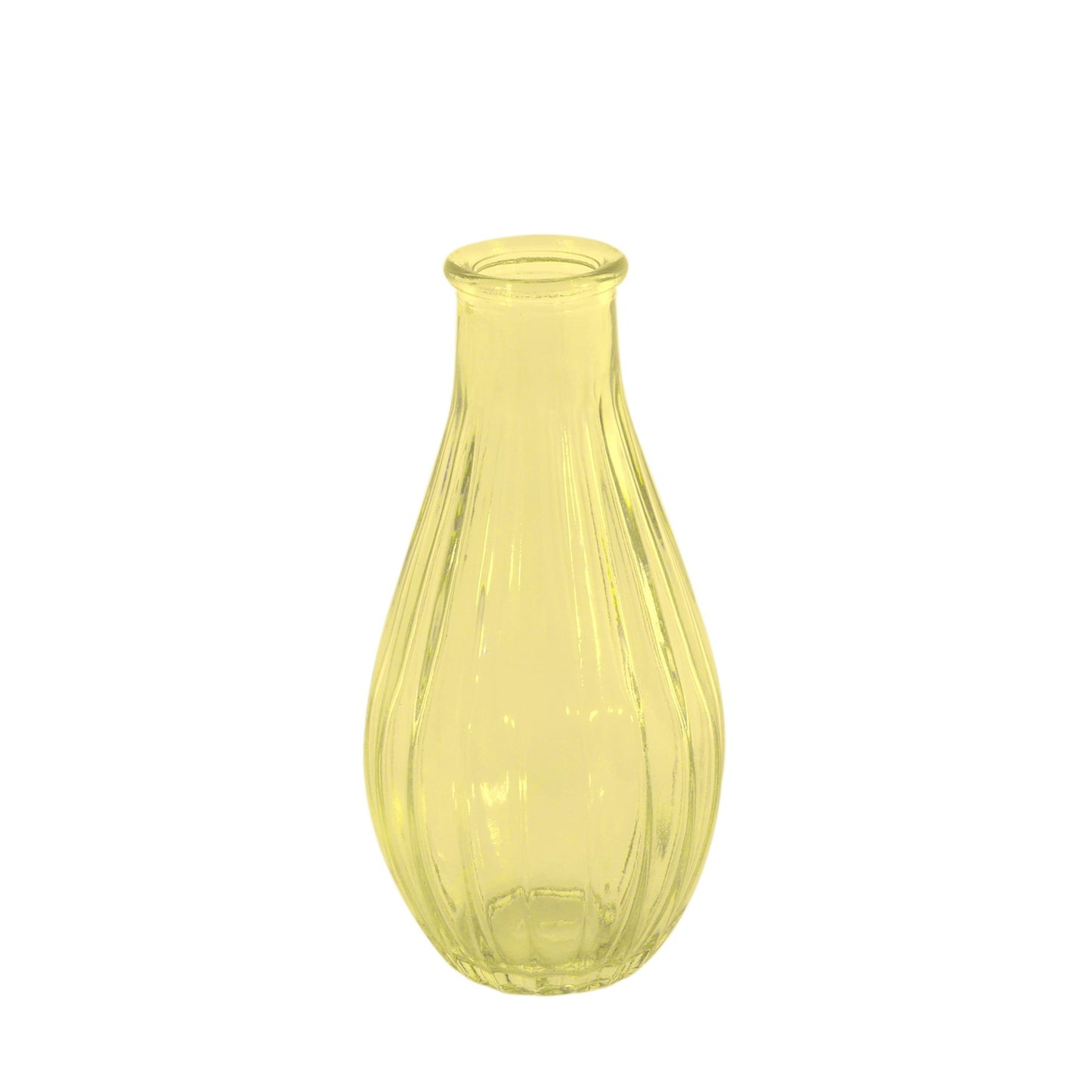 Yellow Vintage Fluted Bud Vase (14cm)