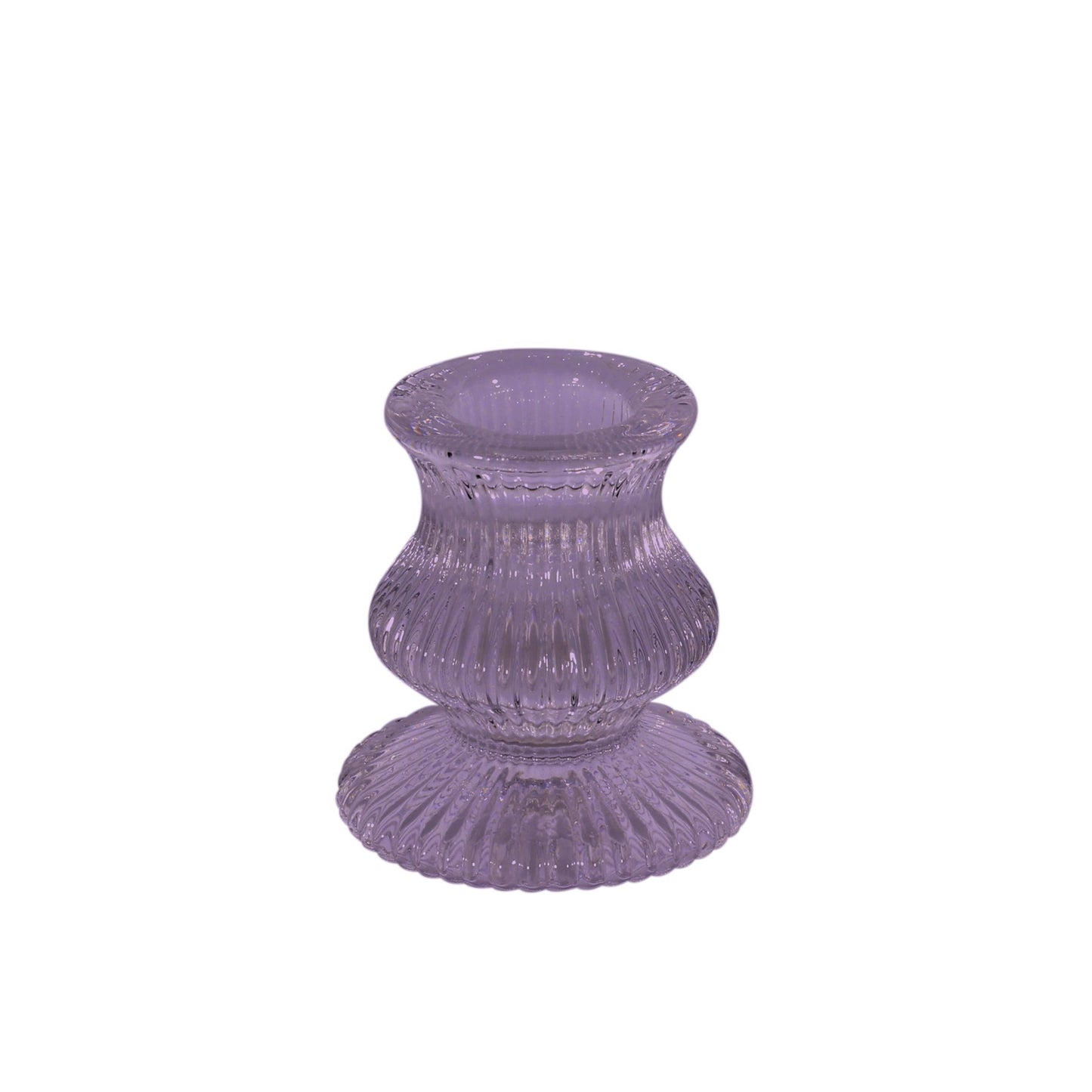 Lilac Eliza Glass Taper Candle Holder (6cm)