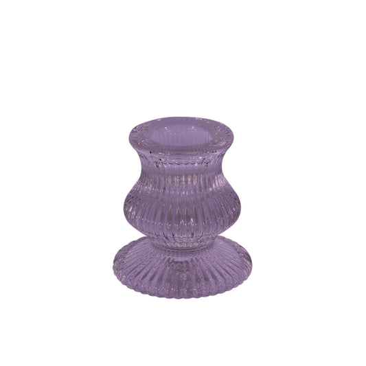 Lilac Eliza Glass Taper Candle Holder (6cm)