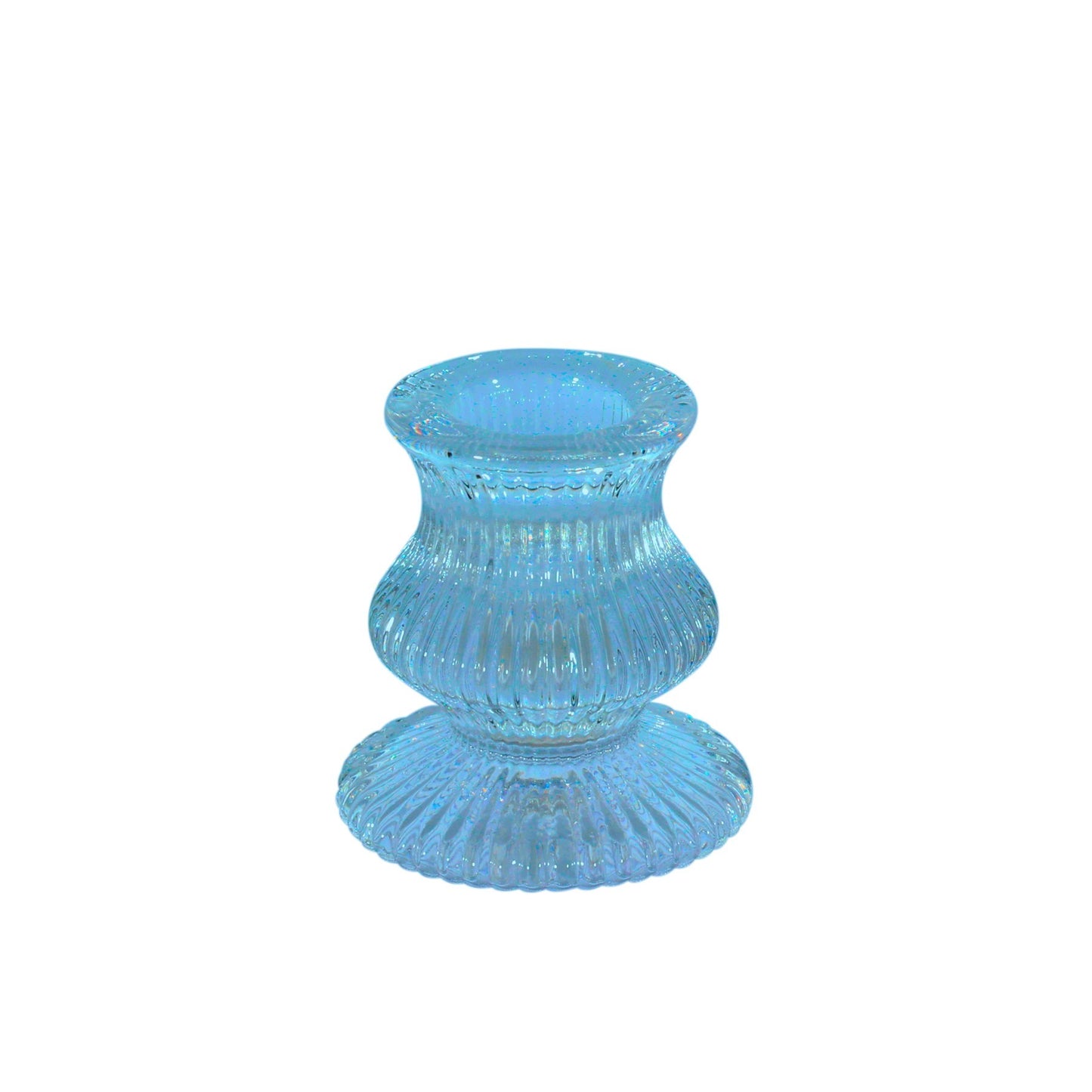 Blue Eliza Glass Taper Candle Holder (6cm)