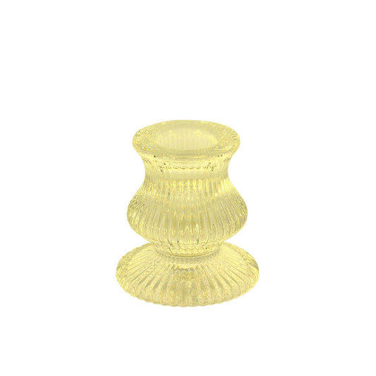 Yellow Eliza Glass Taper Candle Holder (6cm)