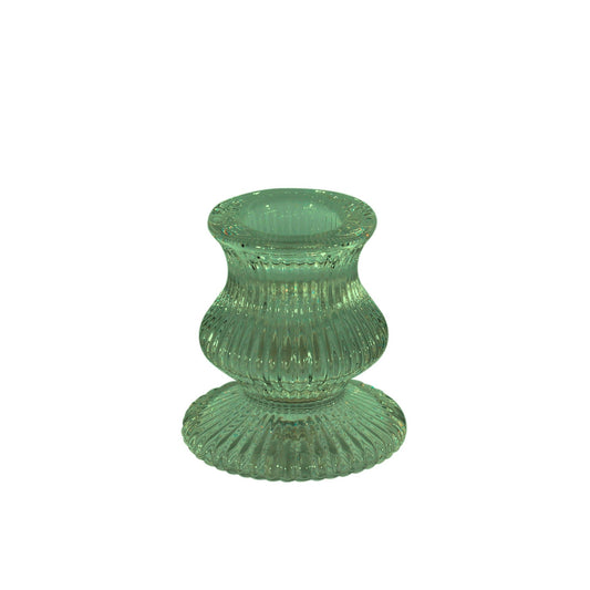 Green Eliza Glass Taper Candle Holder (6cm)