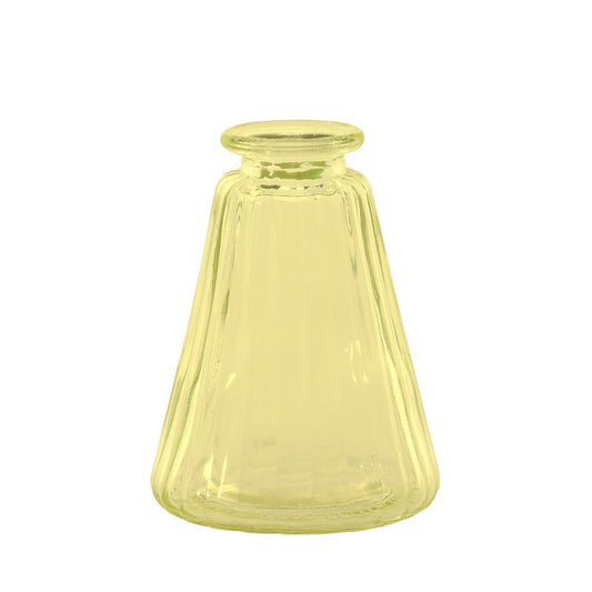 Yellow Pyramid Glass Bottle Vase (10cm)