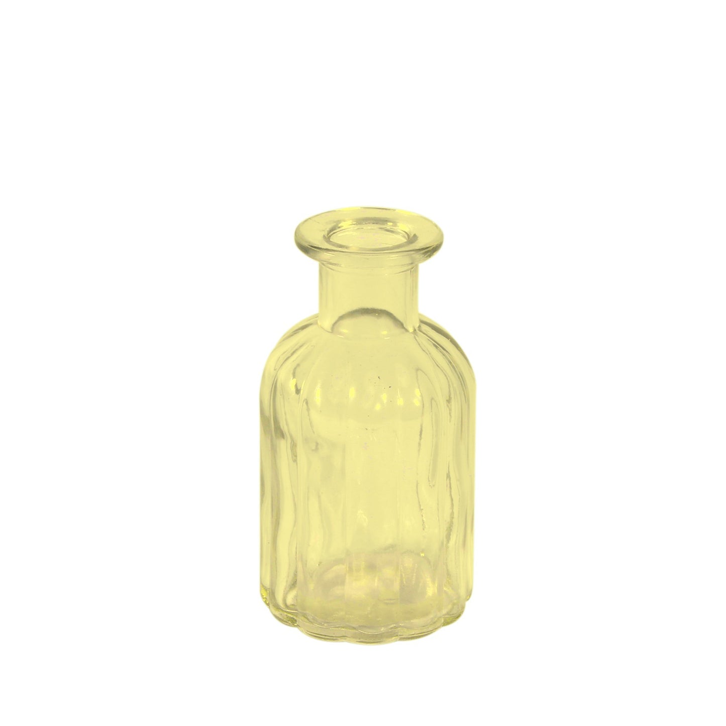 Yellow Flora Bottle Glass Vase (10.5cm)