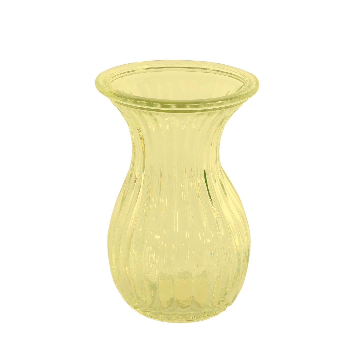 Yellow Harper Fluted & Flared Glass Vase (14cm)