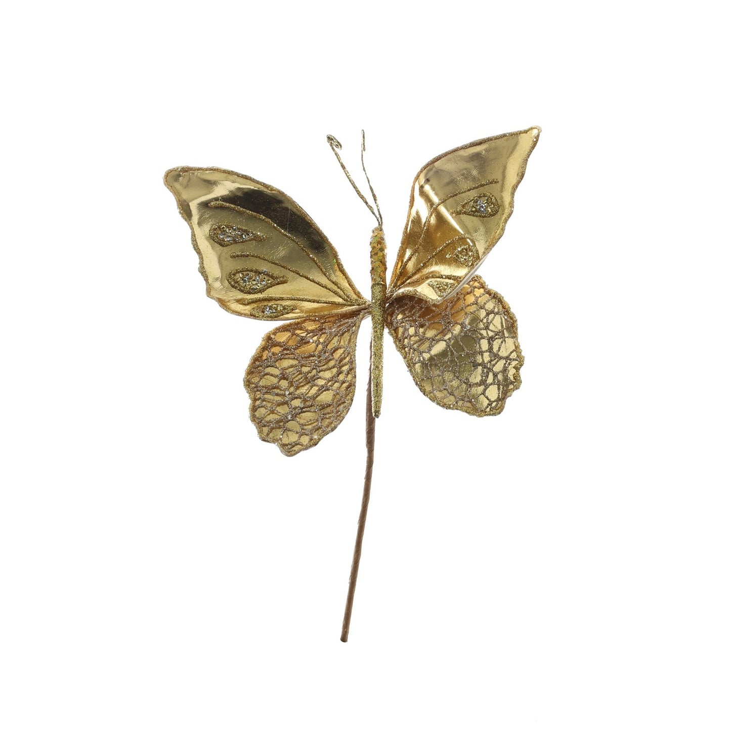 Metallic Butterfly Pick - Gold - 25x20cm