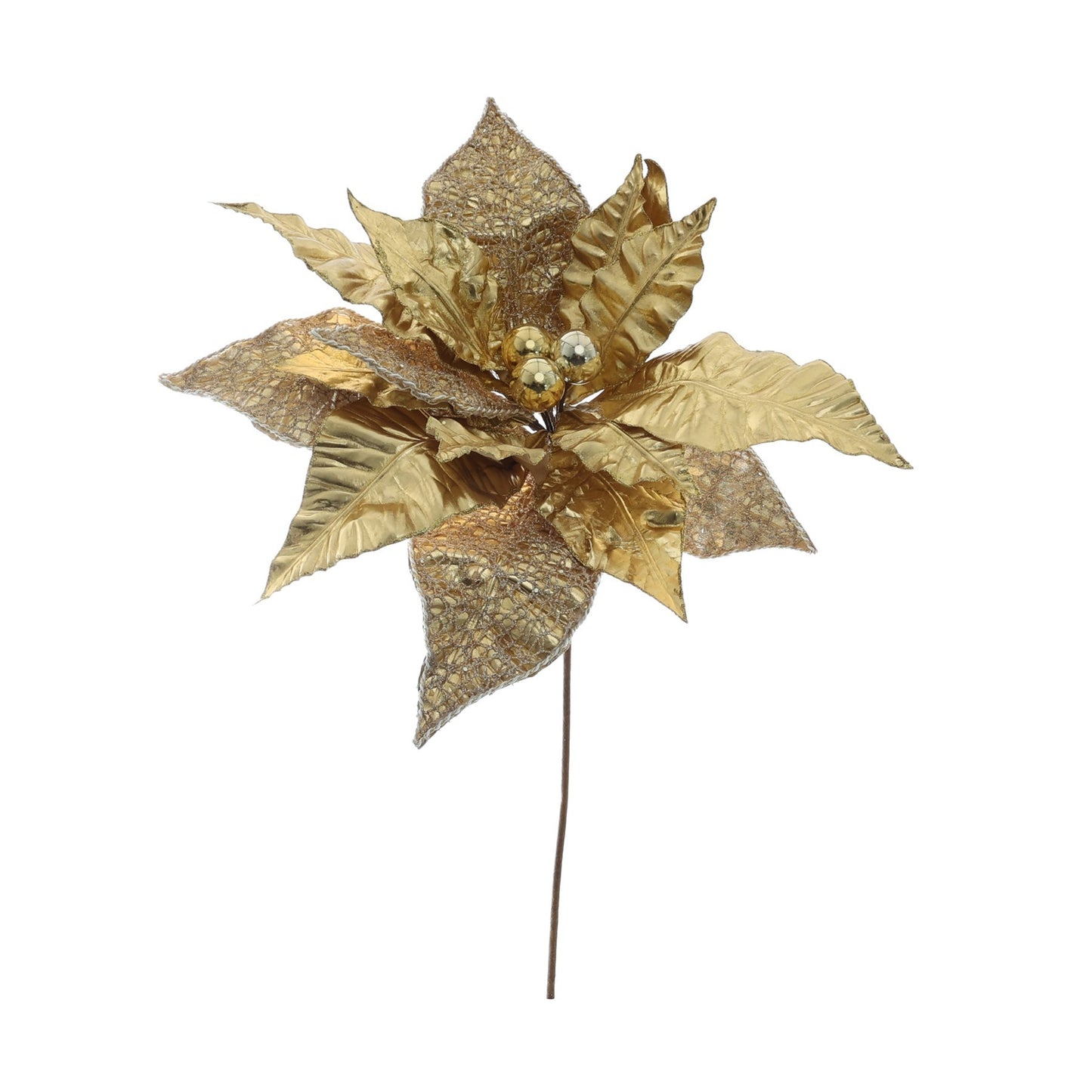 Giant Poinsettia Head - Gold (50cm)