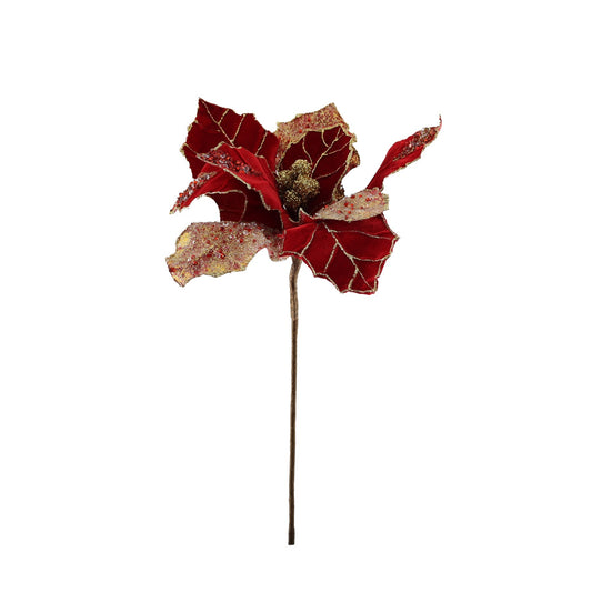 Poinsettia Pick - Red   Gold