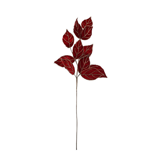 Red Velvet Leaf Spray (76cm)