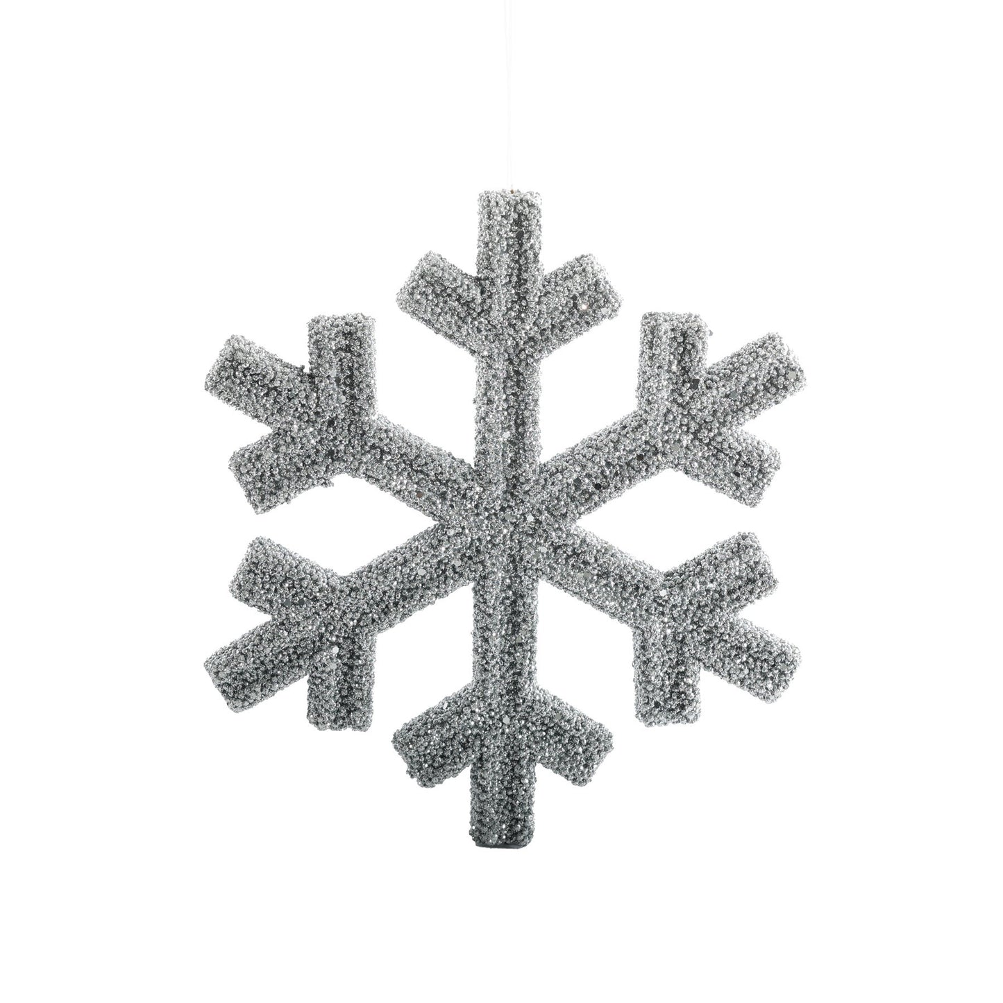 Silver Glitter Snowflake Hanging Decoration (25cm)