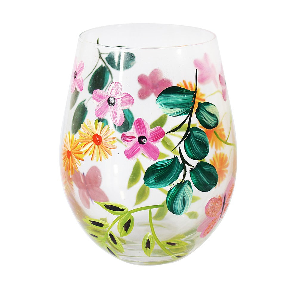 Butterfly Garden Stemless Glass