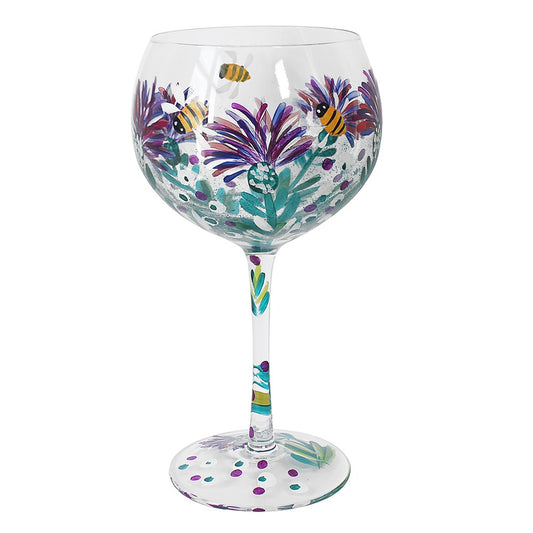 Thistles   Bees Gin Glass