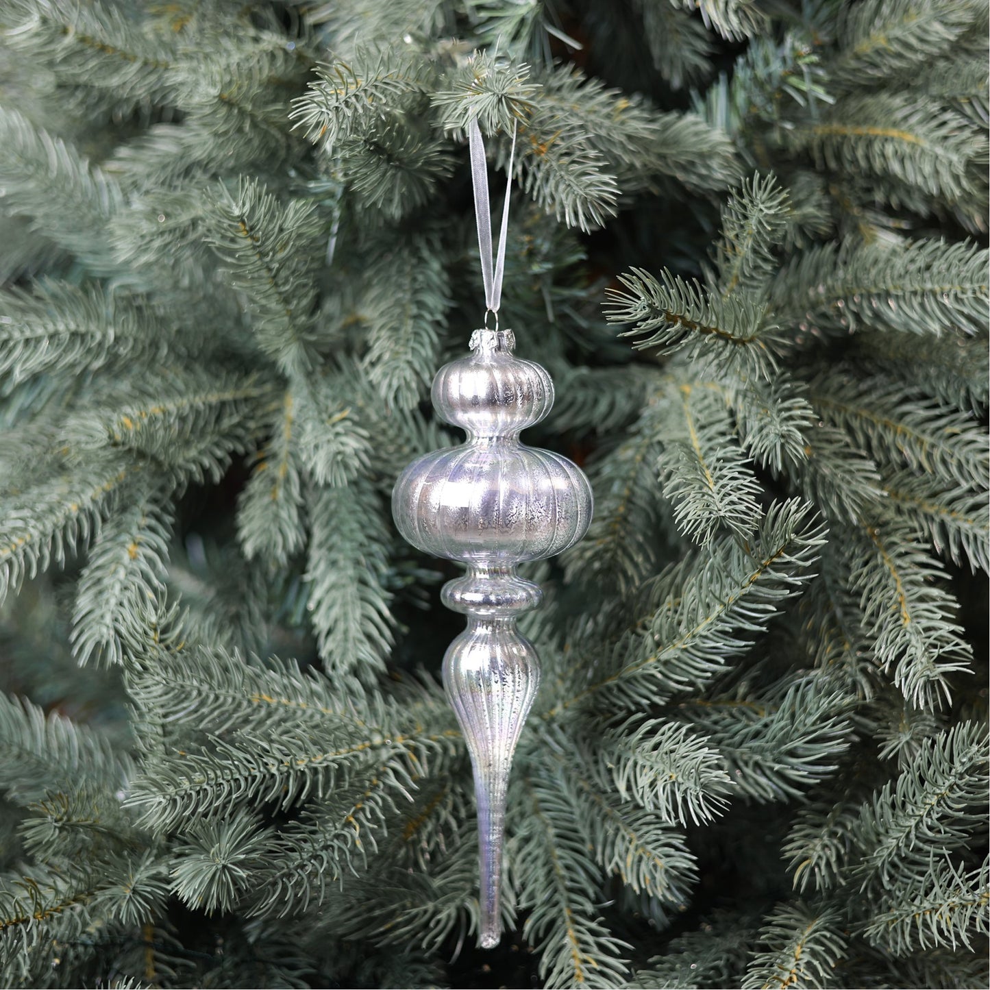 Silver Glass Elegance Finial (24cm)