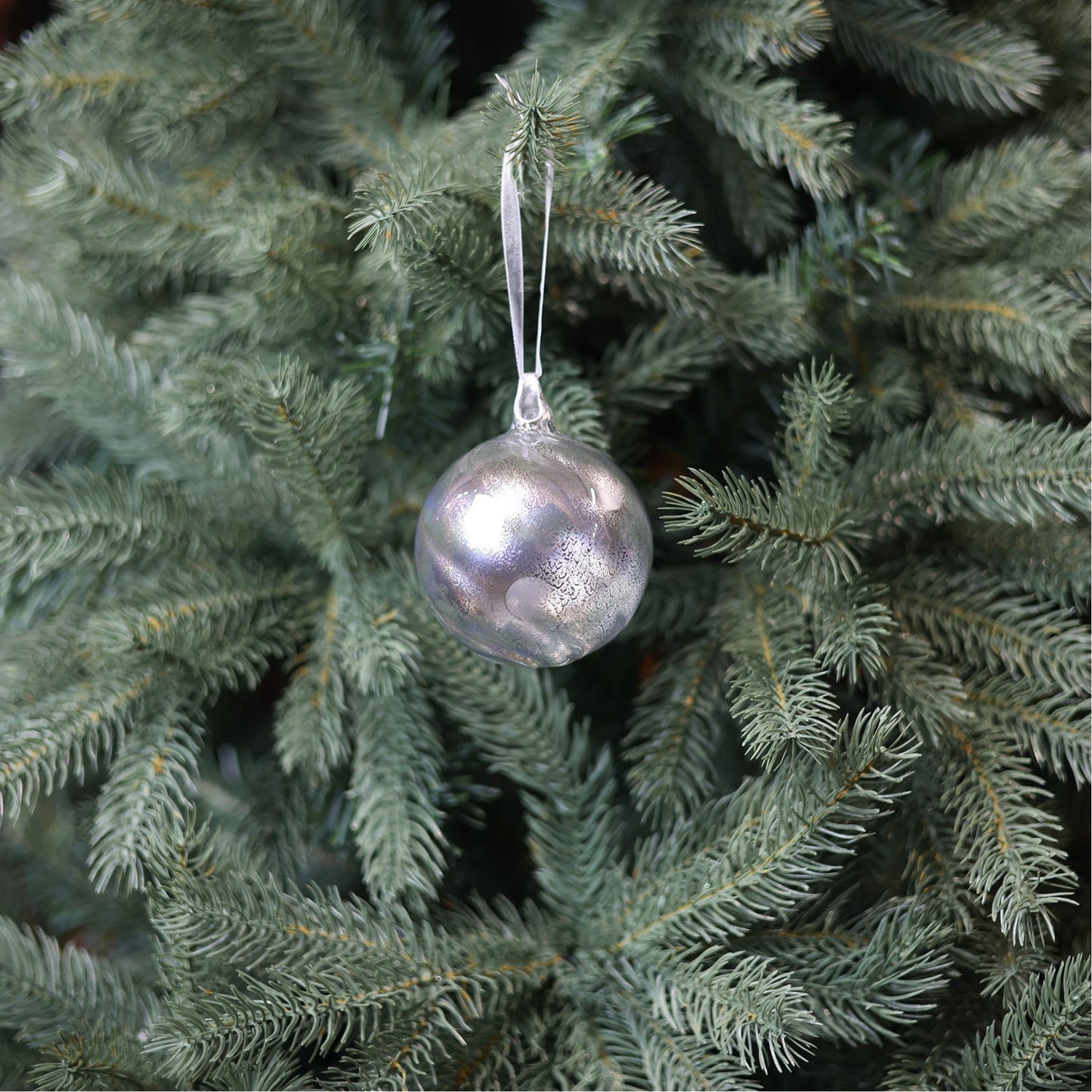 Silver Glass Nebula Bauble (8cm)