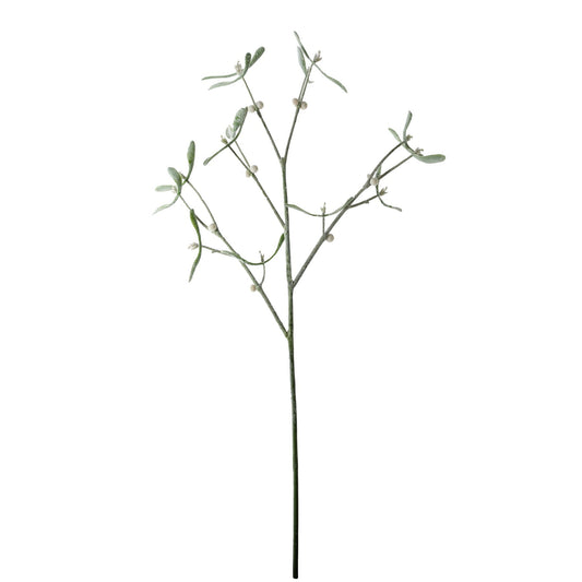 White and Green Snowy Mistletoe Sprig (60cm)