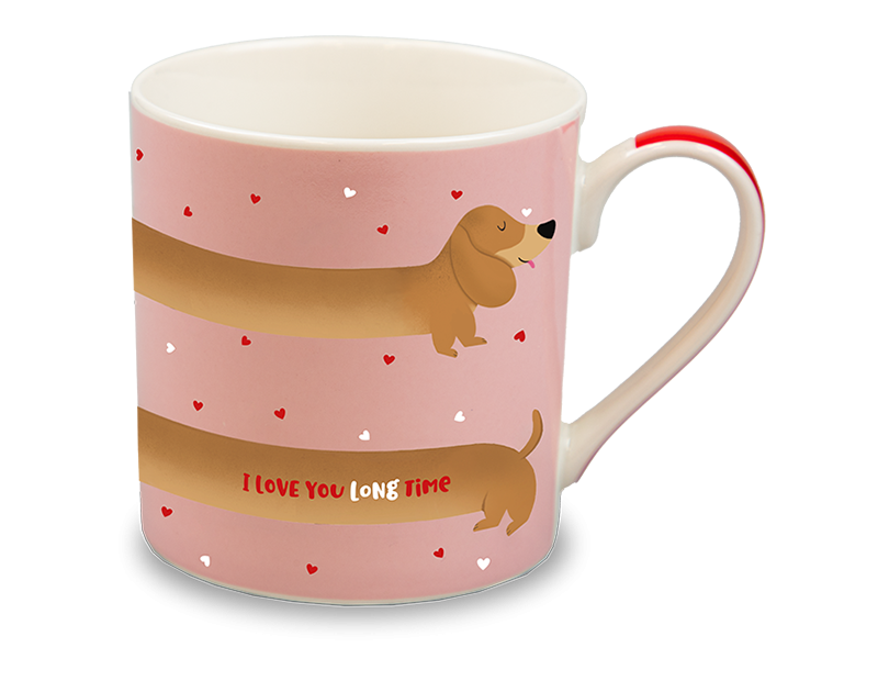 Valentines Sausage Dog Print Mug