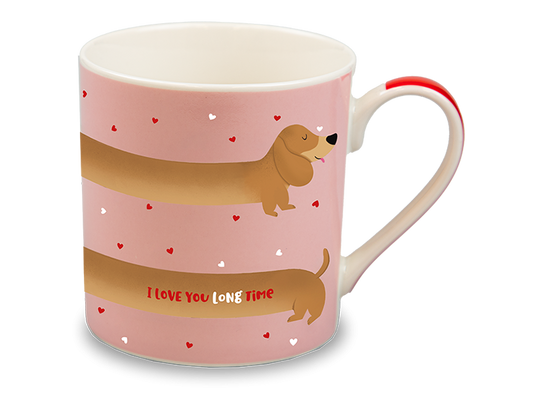 Valentines Sausage Dog Print Mug