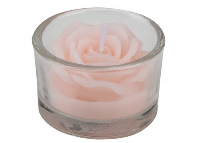 Scented Rose Candle in Glass Votive (Pink)