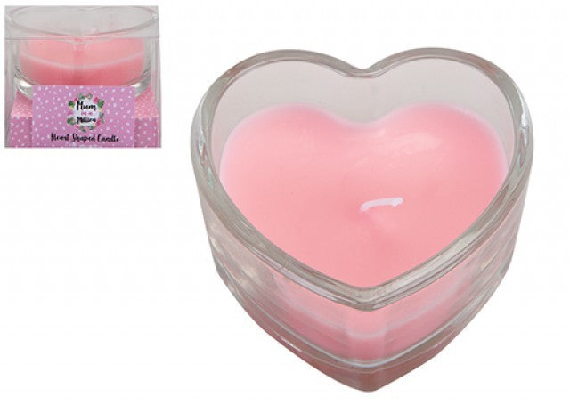 Heart Shaped Candle in Glass Jar Holder