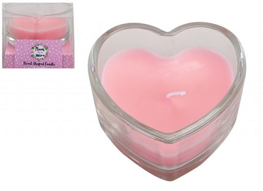 Heart Shaped Candle in Glass Jar Holder