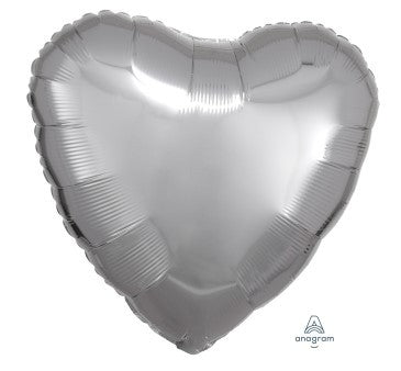 Metallic Silver Foil Heart Balloon (18 Inch)