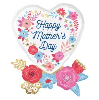 XL Mothers Day Artful Florals Balloon (23 Inch)