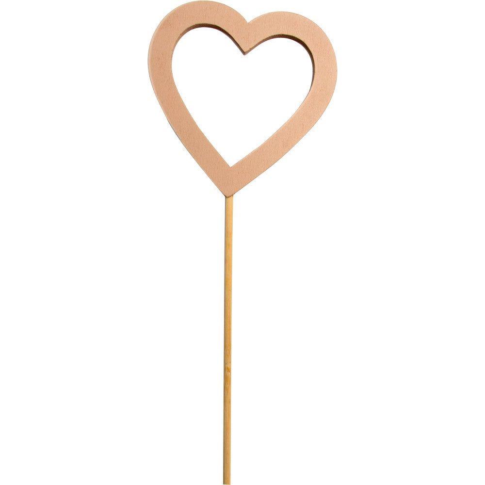 Pink Wooden Heart Pick