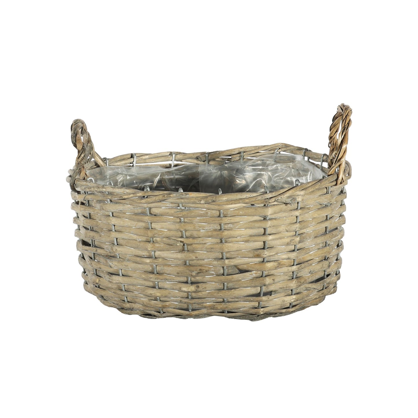 Natural Oval Split Willow Basket With Ears (12cm H)