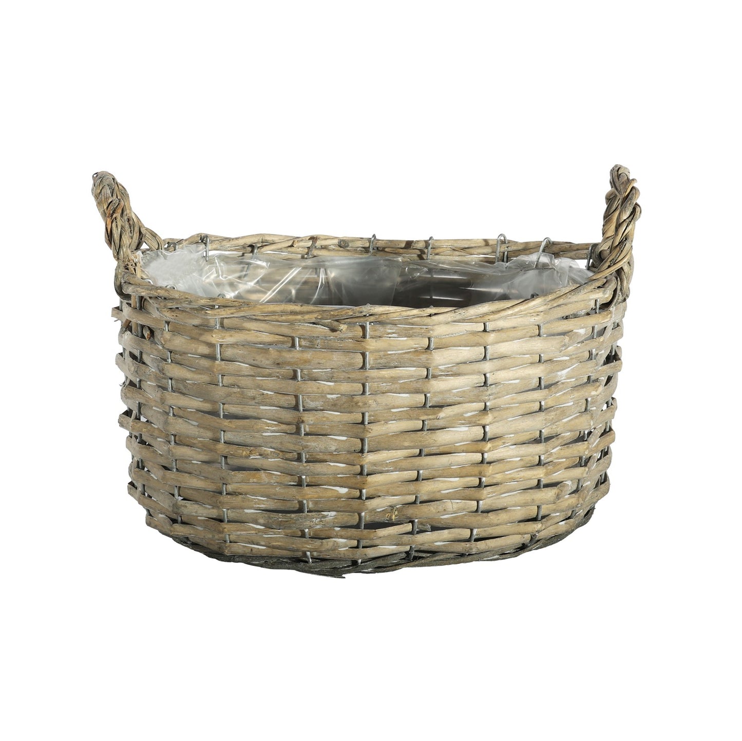 Natural Oval Split Willow Basket With Ears (14cm H)