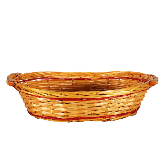 Golden Oval Two Tone Tray Basket with Handles (Large)