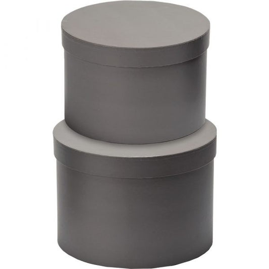 Set of 2 Hat Boxes - Grey