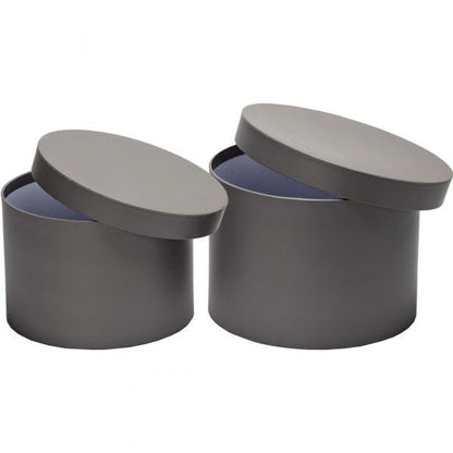 Set of 2 Hat Boxes - Grey