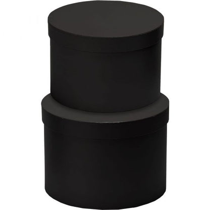 Set of 2 Hat Boxes - Black