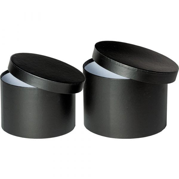 Set of 2 Hat Boxes - Black