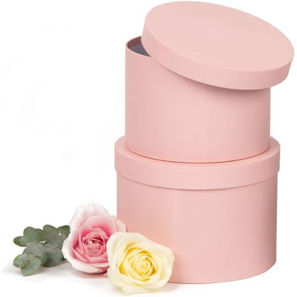 Set of 2 Hat Boxes - Pink