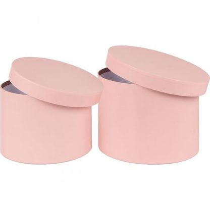 Set of 2 Hat Boxes - Pink